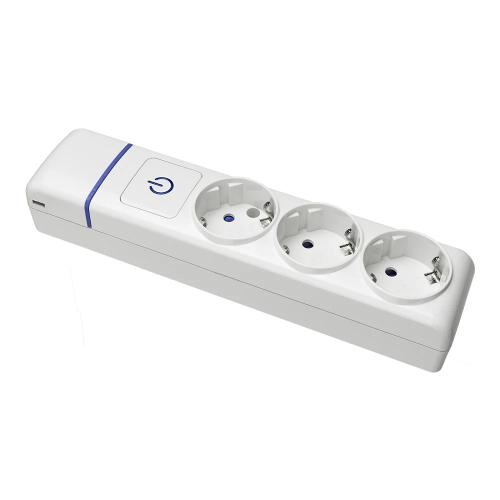 Bloco 3 tomadas T/TL com interruptor luminoso 8003