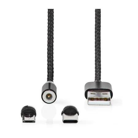 Cabo adapatador USb P/ micro usb, type-c - Nedis