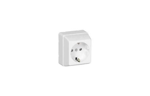 Trama de Schuko Con Obturador Blanco