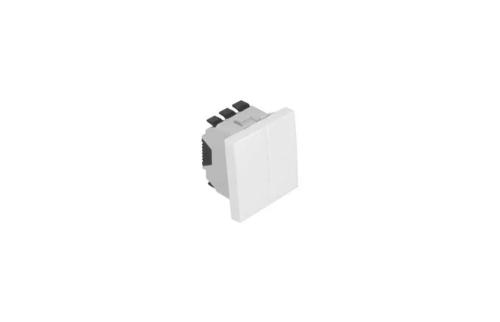 Botão Basculante/Comut Escada - 2 Mód Branco