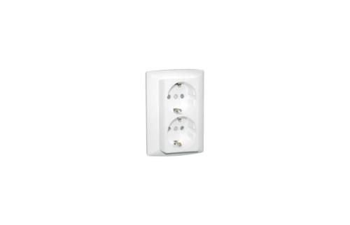 Tomada Dupla Schuko Monob C/Obtur Antracite