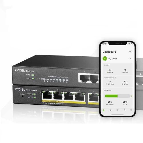 Zyxel Gs1915-8ep Smart Managed Poe+ Layer2 Nebulaflex Switch