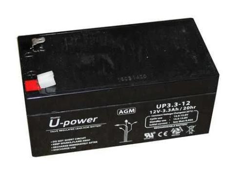 Bateria plomo 12V-3.3A medidas 13 x 5.5 x 6.2