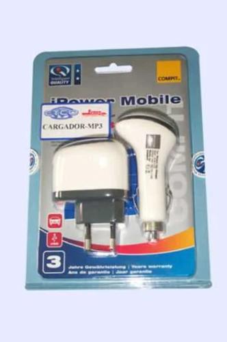 CARGADOR MP3 CONEXION USB INCLUYE CARGADOR COCHE