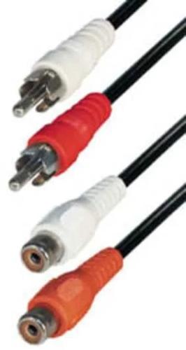 Cabo de Conexão 2 Rca Macho Para Rca Fêmea 1,5 Me.