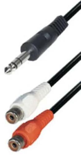 CABLE JACK MACHO 6,3 ST - 2RCA HEMBRA 0,2M