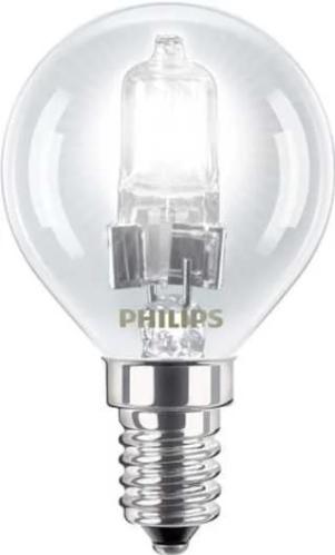 Bombilla halogena esferica clara Philips 42W E14
