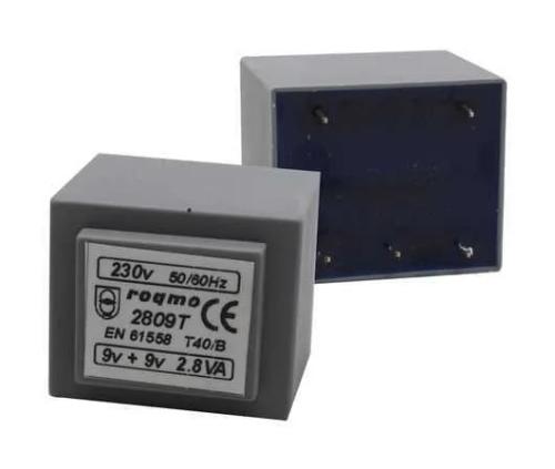 Transformador alimentacion 9 v + 9 v 2.8 VA 156MAH