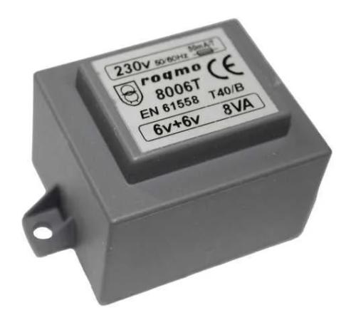 Transformador alimentacion 6V + 6V 8 va