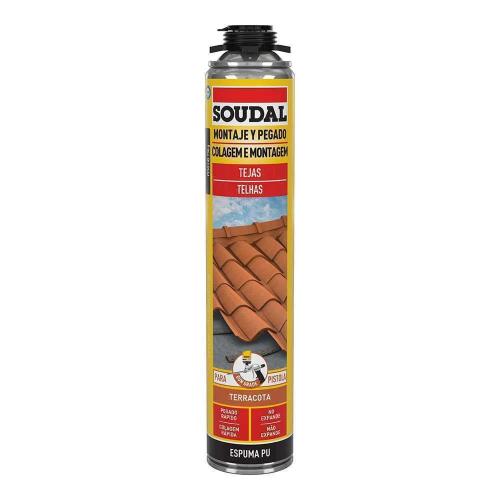 Espuma para telhas pistola vermelho 750ml soudal
