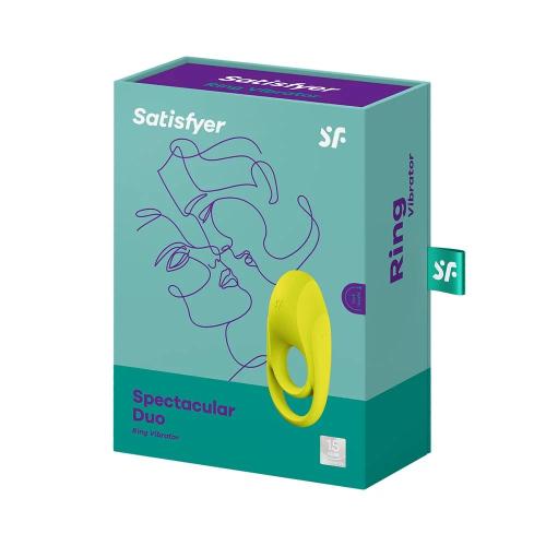 SATISFYER SPECTACULAR DUO ANILLO VIBRADOR AMARILL.