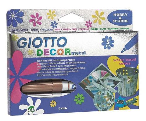 Estojo 5 Marcadores GIOTTO dEcoR Metal