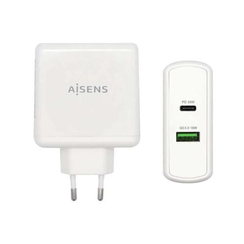 Cargador de Pared Aisens Asch-2pd30qc-W/ 1xusb Ti.