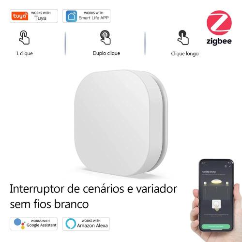 Interruptor de cenários rotativo e de pressão Zigb