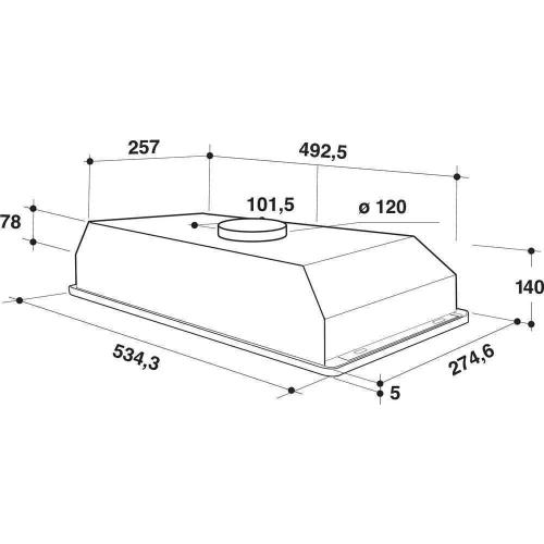 Built-In Extractor Hood Hct 64 F L Ss 224m3/H (Inox) - Hotpoint