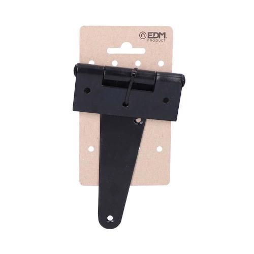 Dobradiça T 130x90mm H° Epóxi Preto em Cartão Suspenso Edm