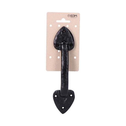 Maçaneta de Porta Padrão 210mm Preta Forjada em C.