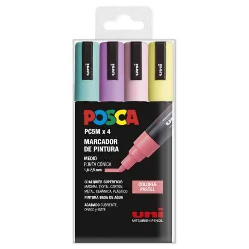 Estojo 4 Uds Pc-5m Pastel Posca Uniball 1826348