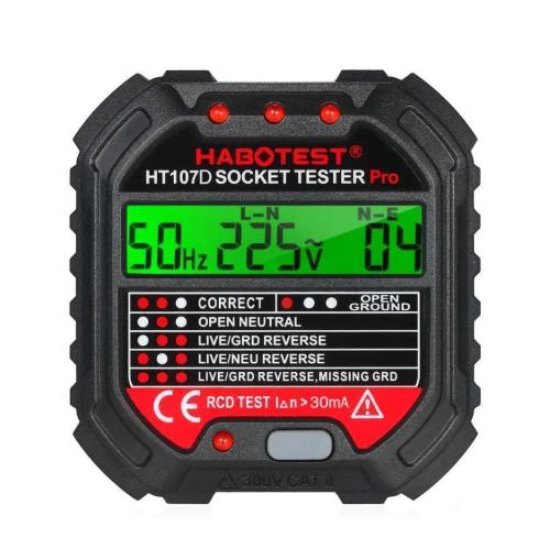 Zkouecka Zásuvek S Digitálním Displejem Habotest Ht107d