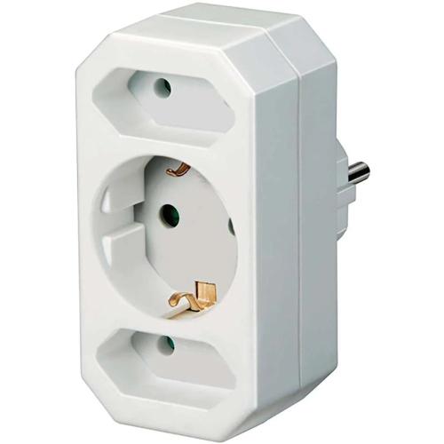 Brennenstuhl Adapterstecker Euro 2 + Schutzkontakt 1 Weiß Retail
