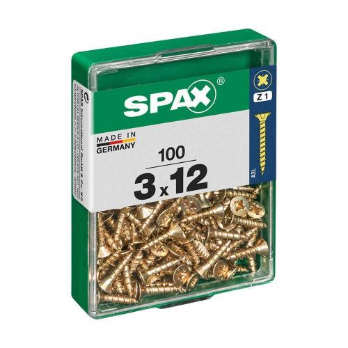 Caja de Tornillos Spax Yellox Madera Cabeza Plana.
