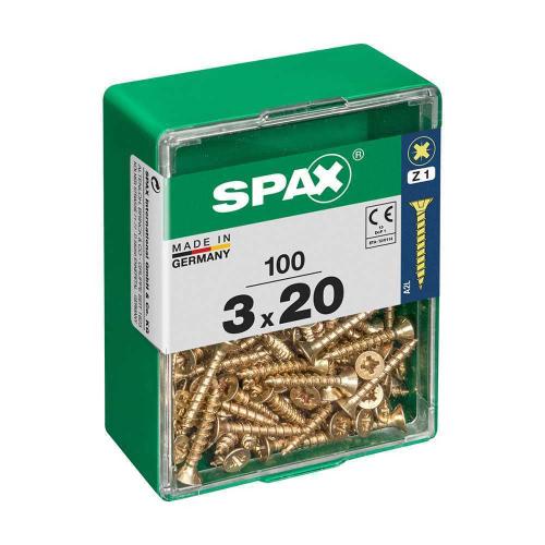 Caixa 100un Parafuso Madeira Spax Cab. Plana Yell.