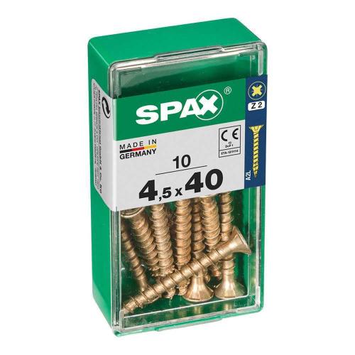 Caixa 10un Parafuso Madeira Spax Cab. Plana Yello.