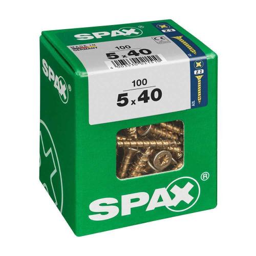 Caja de Tornillos Spax Yellox Madera Cabeza Plana.