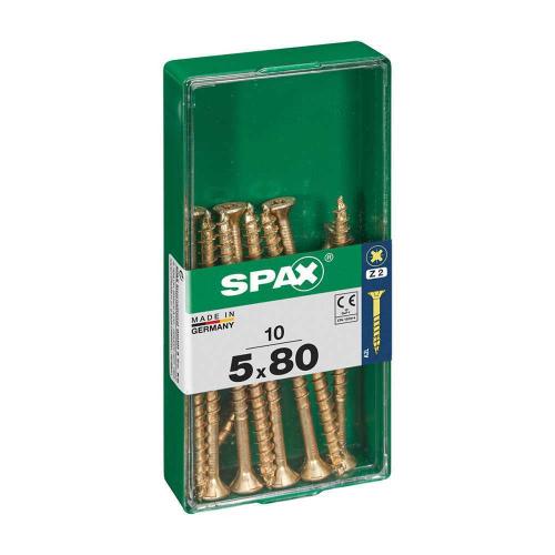 Caixa 10un Parafuso Madeira Spax Cab. Plana Yello.