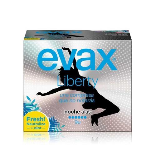 Pensos Higiénicos com Alas para a Noite Evax Liberty (10 Uds)