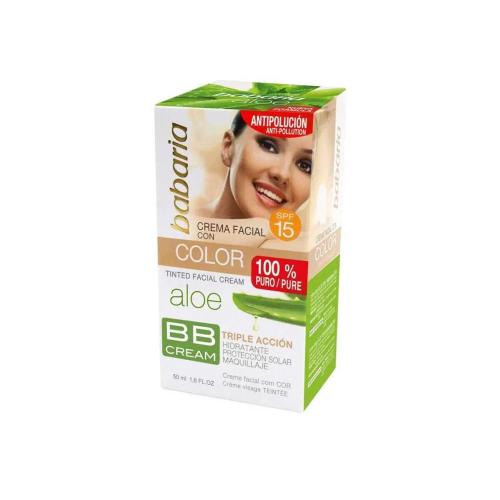 Creme Hidratante com Cor Babaria Spf 15 Aloé Vera (50 Ml)