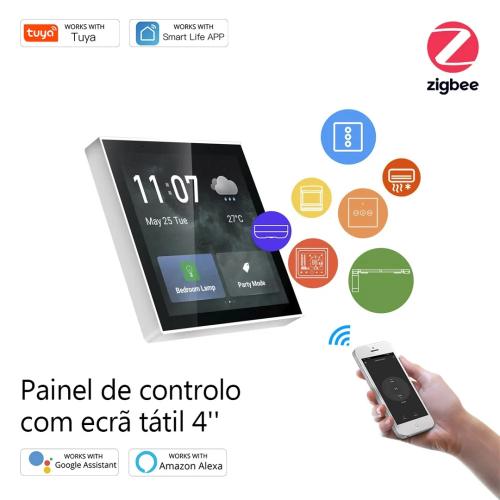 Painel de controlo Tuya com ecrã tátil 4''