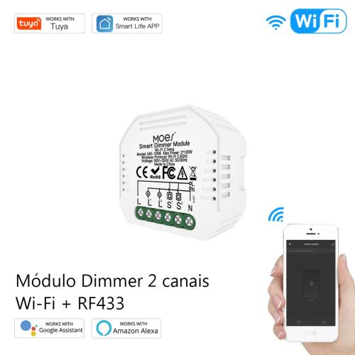 Módulo Dimmer 2 canais Wi-Fi + RF433