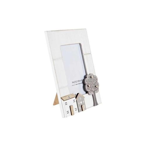 Moldura de Fotos DKD Home Decor Casas MDF Branco .