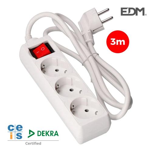 Bloco 3 Tomadas T/Tl com Interruptor 3m 3x1,5mm