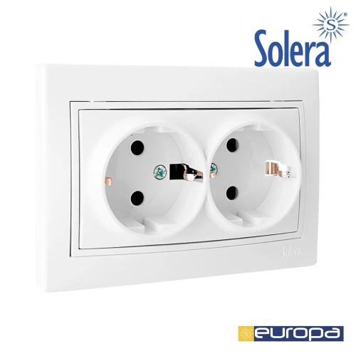Tomada Dupla 2p+t Com Obturador 16a 250v Solera