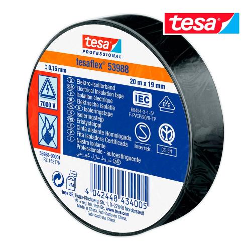 Fita Isolante Homologada Preta 20M X 19mm Tesa