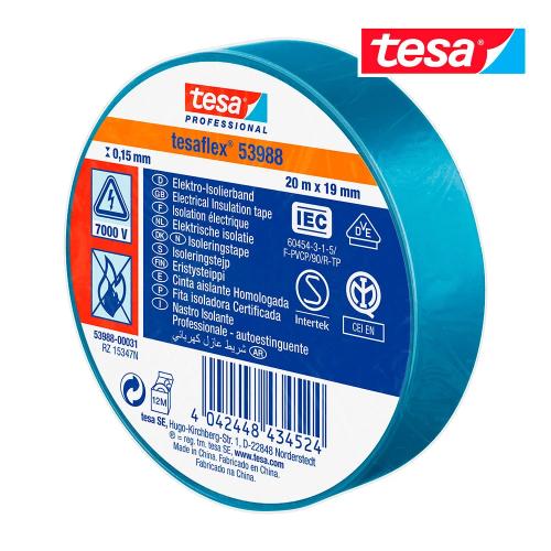 Fita Isolante Homologada Azul 20M X 19Mm 53988 Tes