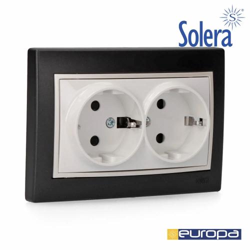 Base Bipolar Fixa Dupla 2p+t 16a Preto S.europa S.