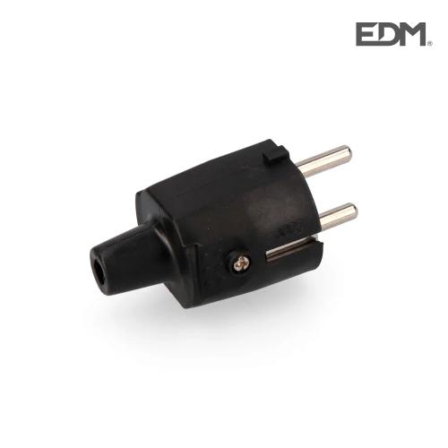 Ficha de Borracha 10/16a 250v T/Tl Ip44 4,8mm Preta (Embalada) Edm