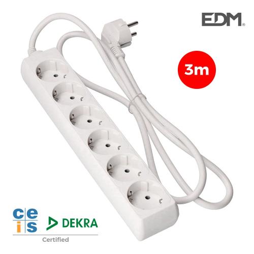 Bloco 6 Tomadas T/Tl 3m 3x1,5mm