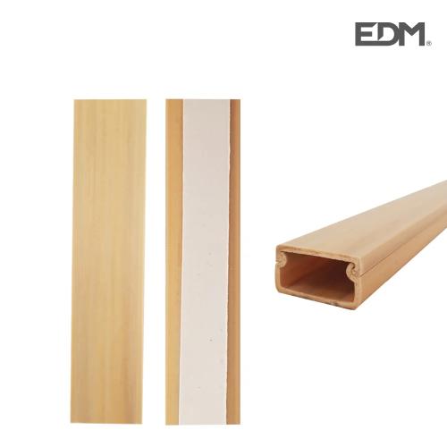 Mini Calha Adesiva Edm 2mts 19x11mm Madeira Clara