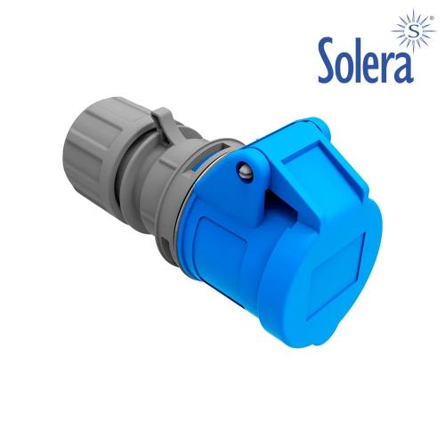 Ficha Fêmea Cetac 2p+T Azul 16a (Embalada) Solera