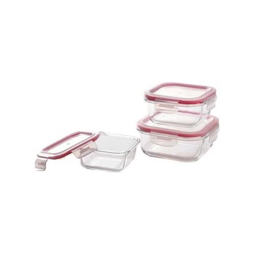Conjunto de Lancheiras Bergner Vidro de Borosilic.