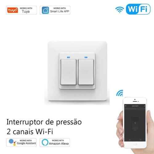 Interruptor de pressão 2 canais Wi-Fi