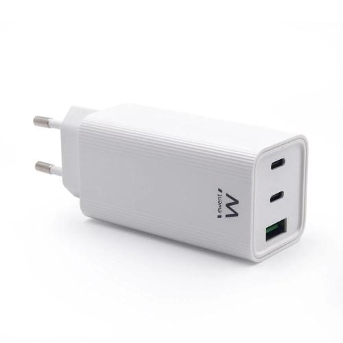 Ewent Carregador Fast 2xusb-C 1xusb-A Power Delivery (65w) Branco