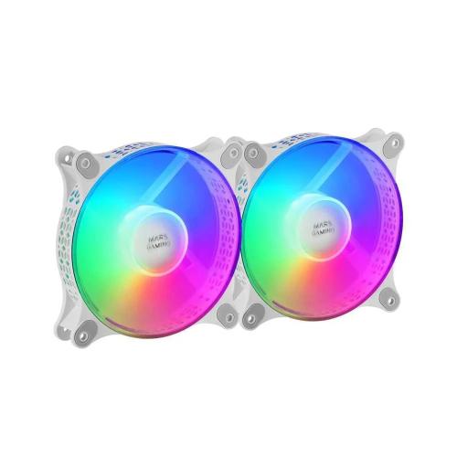 Ventiladores Mars Gaming Mfduow/ 12cm/ Frgb/ Blan.