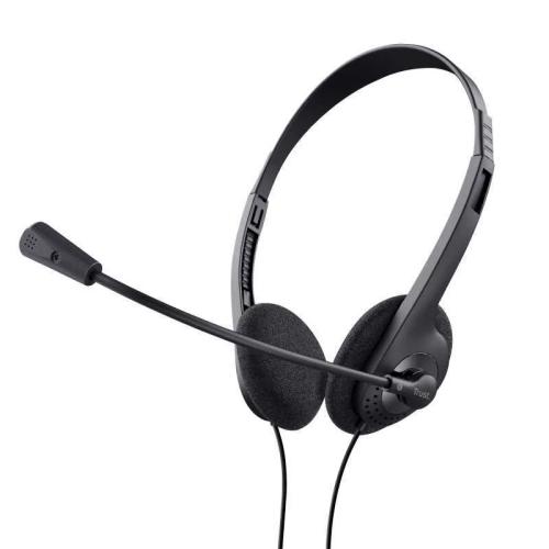 Auscultadores Headset 3.5m C/ Microfone Preto - Trust