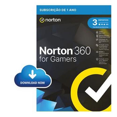 NORTON 360 FOR GAMERS ESD - 50GB PO, 1 Utilizador.