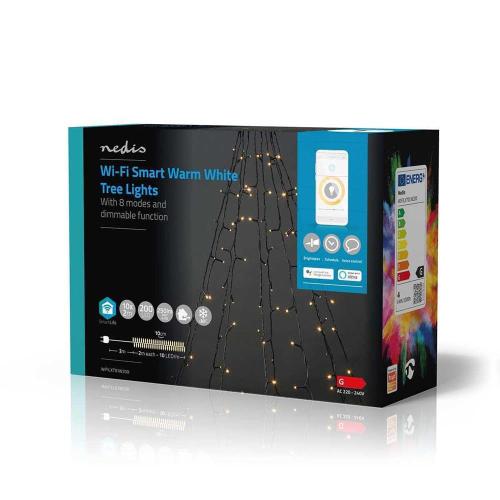 Iluminação Decorativa Nedis Smartlife Wi-Fi Branco | 200 Leds | 10x2m | Android / Ios